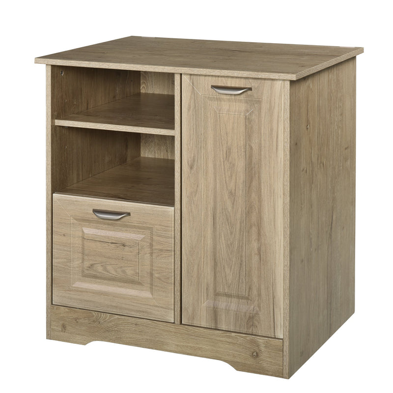 Mobiletto con Schedario e Mensole 72x55x76 cm in MDF  Legno Naturale-1