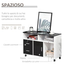 Mobile Porta Stampante con Cassetti 100x35x65 cm in Legno Truciolare Nero e Bianco-4