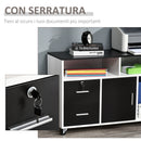 Mobile Porta Stampante con Cassetti 100x35x65 cm in Legno Truciolare Nero e Bianco-5