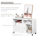 Mobile Porta Stampante con Cassetti 100x35x65 cm in Legno Truciolare Bianco-4