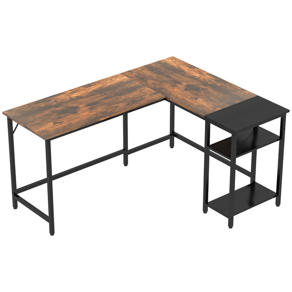 PC-Eckhalter für Schreibtisch 150 x 120 x 75 cm aus Holz und schwarzem und braunem Metall acquista