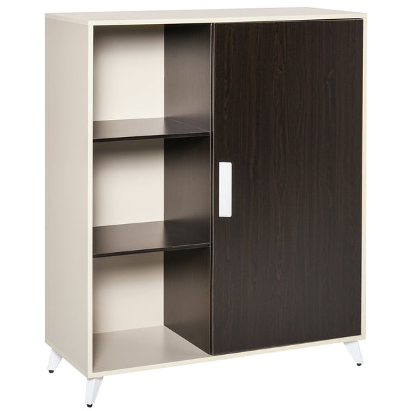 sconto Mehrzweckschrank 100x40x120 cm 1 Tür 3 Einlegeböden in Braun und Beige