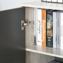 Mobile Libreria 2 Ante e Vano Aperto 80x40x120 cm  Grigio Scuro-7