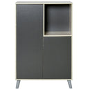 Mobile Libreria 2 Ante e Vano Aperto 80x40x120 cm  Grigio Scuro-9