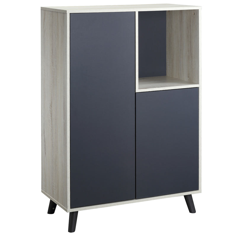 Libreria Moderna 80x40x120 cm 2 Ante 1 Ripiano Grigio Scuro-1