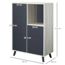 Libreria Moderna 80x40x120 cm 2 Ante 1 Ripiano Grigio Scuro-3