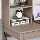 Scrivania da Ufficio Porta PC 105x50x137,5 cm con Libreria in Legno Truciolare Marrone-7