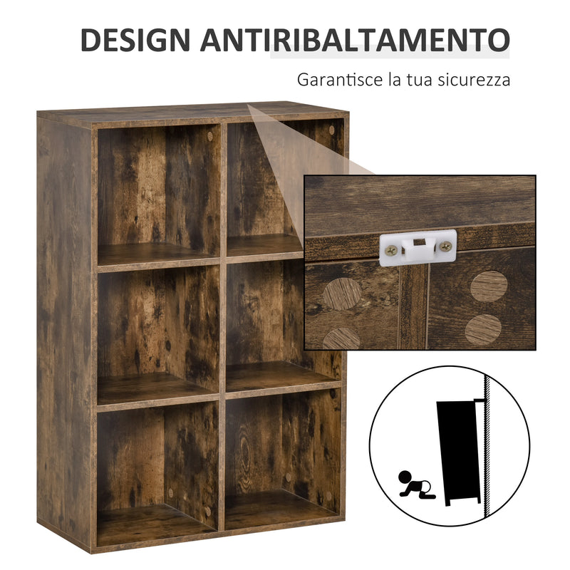 Libreria 6 Ripiani 65,5x30x97,5 cm in Legno Marrone-6