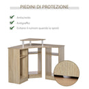 Scrivania Angolare Porta PC 90x90x83,5 cm Legno Truciolato Rovere-6