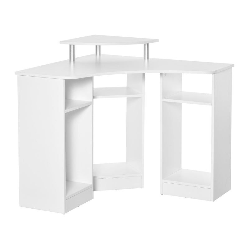 Scrivania Angolare da Ufficio 90x90x83,5 cm in Legno Bianco-1