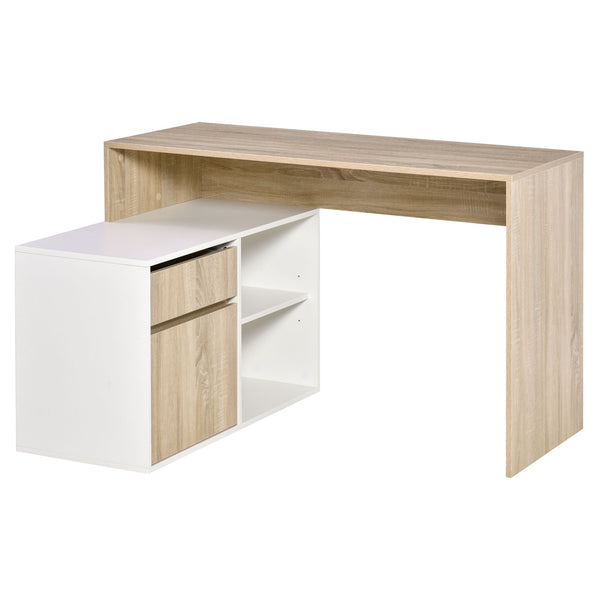 Eckschreibtisch 120 x 92 x 75,5 cm in Eiche und weißem Holz acquista