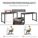 Scrivania da Ufficio 120x60x73,5 cm in Metallo e Truciolare Marrone e Nero-6