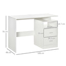 Scrivania da Ufficio 108x48x76 cm in Legno Bianco-3