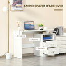 Scrivania da Ufficio 108x48x76 cm in Legno Bianco-4