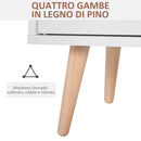 Madia Mobiletto Soggiorno con Piedi in Legno di Pino Bianco 80x29.5x96 cm -6