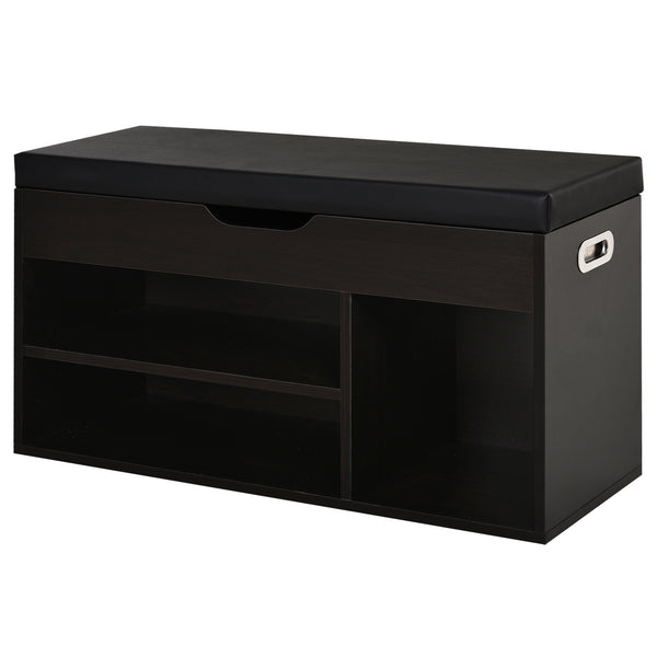 Schuhschrank mit Aufbewahrungsbank 80 x 30 x 45 cm in Spanplatte Nussbaum dunkel online