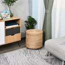 Pouf Contenitore Tondo Ø43x43 cm in Rattan Khaki-2