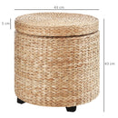 Pouf Contenitore Tondo Ø43x43 cm in Rattan Khaki-3