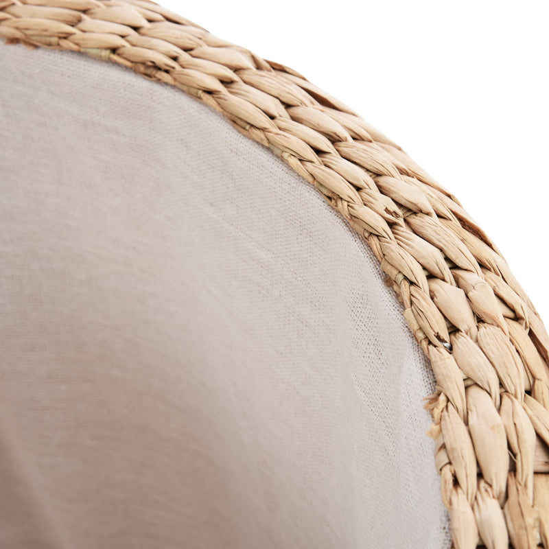 Pouf Contenitore Tondo Ø43x43 cm in Rattan Khaki-7