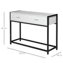 Consolle Fissa 120x34x81 cm in Truciolare e Acciaio  Bianco e Nero-3