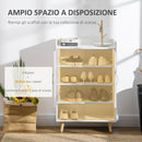 Mobile Scarpiera 60x30x92 cm in Legno Truciolare Bianco-4