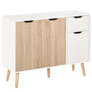 Mobile Multiuso 1 Cassetto 3 Ante 90x30x72 cm in Legno Color Legno-1