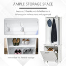 Mobile per Ingresso con Appendiabiti 60x35x169 cm in Legno MDF Bianco-4