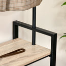 Appendiabiti Panchina per Ingresso 91x30x158 cm con Scarpiera in Legno e Metallo Nero-8