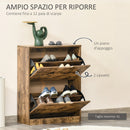 Mobile Scarpiera 2 Ante 62,5x26x81 cm 6 Paia di Scarpe in Legno Marrone-5