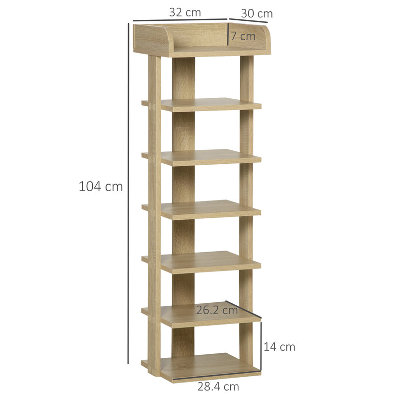 Scarpiera 6 Paia 32x30x104 cm in Legno Rovere-3