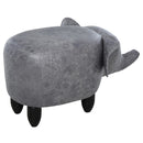 Pouf Poggiapiedi Elefante 72x35x36 cm  Grigio-6