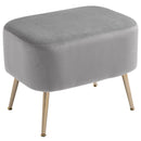 Pouf Poggiapiedi in Tessuto Vellutato 55x41x42 cm  Grigio Chiaro-1