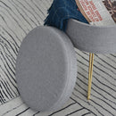 Pouf Contenitore 2 in 1 36x36x45 cm in Metallo Oro e Tessuto Grigio-9