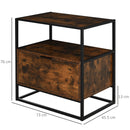 Mobile Credenza 1 Cassetto 73x45,5x76 cm in Legno e Metallo  Nera-3