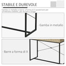 Tavolo Consolle per Ingresso 2 Cassetti 90x35x76 cm in Legno e Metallo -5