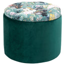 Pouf Contenitore Poggiapiedi Ø51x38 cm in Tessuto  Verde-1