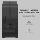 Mobiletto Multiuso 79x36x74 cm 2 Cassetti 2 Armadi Nero-5