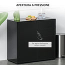 Mobiletto Multiuso 79x36x74 cm 2 Cassetti 2 Armadi Nero-6