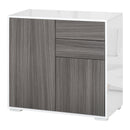 Mobile Multiuso 79x36x74 cm 2 Cassetti 2 Ante  Grigio e Bianco-1