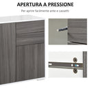 Mobile Multiuso 79x36x74 cm 2 Cassetti 2 Ante  Grigio e Bianco-6