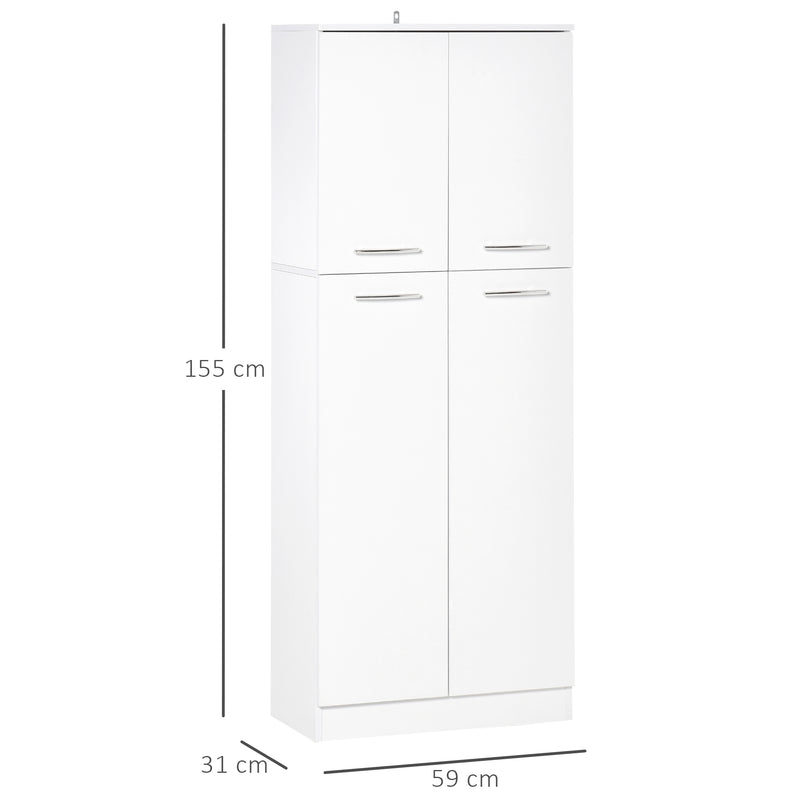 Mobile Dispensa Multiuso 59x31x155 cm in Legno Truciolare Bianco-3