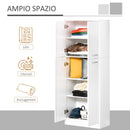 Mobile Dispensa Multiuso 59x31x155 cm in Legno Truciolare Bianco-4