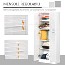 Mobile Dispensa Multiuso 59x31x155 cm in Legno Truciolare Bianco-5