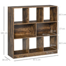 Libreria 3 Ripiani 8 Vani 97,5x30x100 cm in MDF Marrone Rustico-3