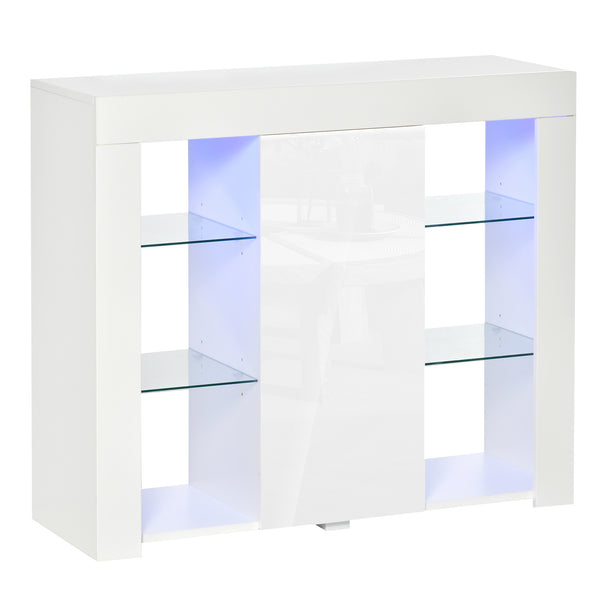 Modernes Sideboard mit Regalen 97x35x83 cm aus weißer Spanplatte sconto