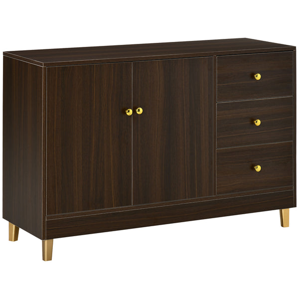 acquista Sideboard 3 Schubladen 2 Türen 120 x 42,5 x 80 cm aus braunem MDF