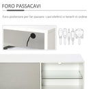 Mobile TV 100x40x45 cm in Legno Truciolare e Vetro Bianco e Grigio-4