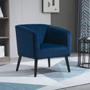 Poltroncina Imbottita 71x49x94 cm in Tessuto Vellutato Blu-2