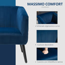 Poltroncina Imbottita 71x49x94 cm in Tessuto Vellutato Blu-5