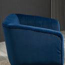 Poltroncina Imbottita 71x49x94 cm in Tessuto Vellutato Blu-8